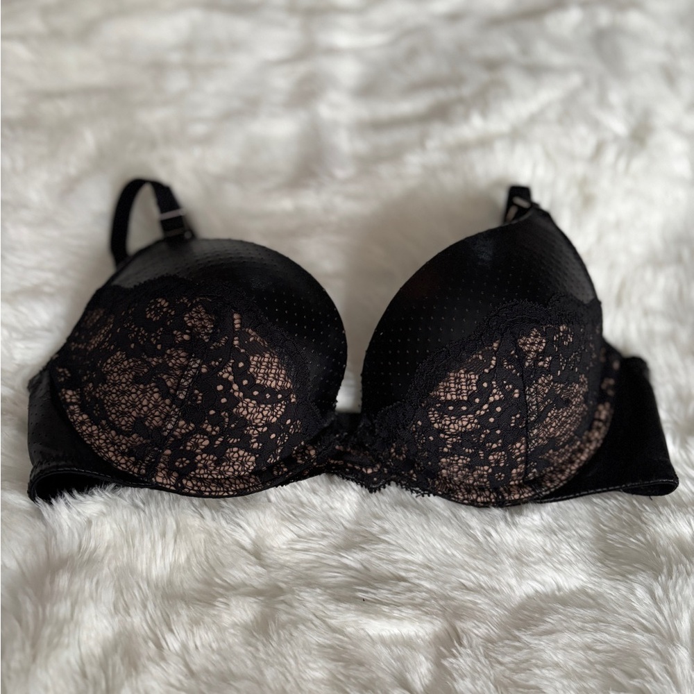 Victoria's Secret Black Leather and Lace Bra